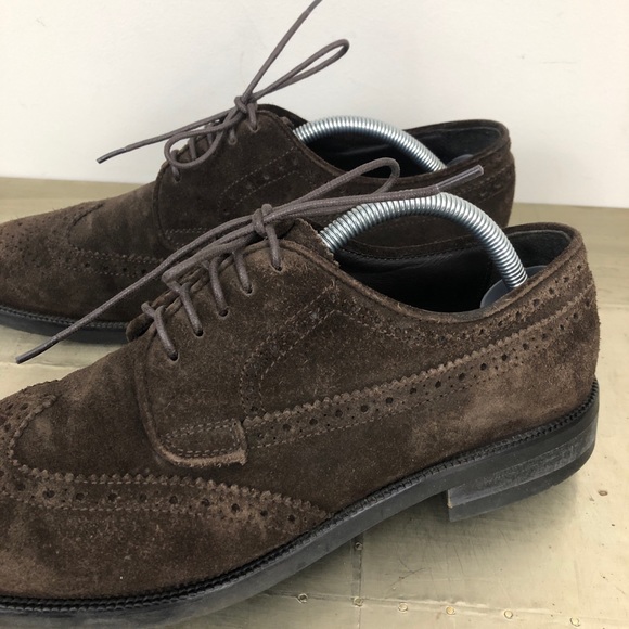 Saks Fifth Avenue Suede Brogue Wingtip Loafer - Picture 2 of 7